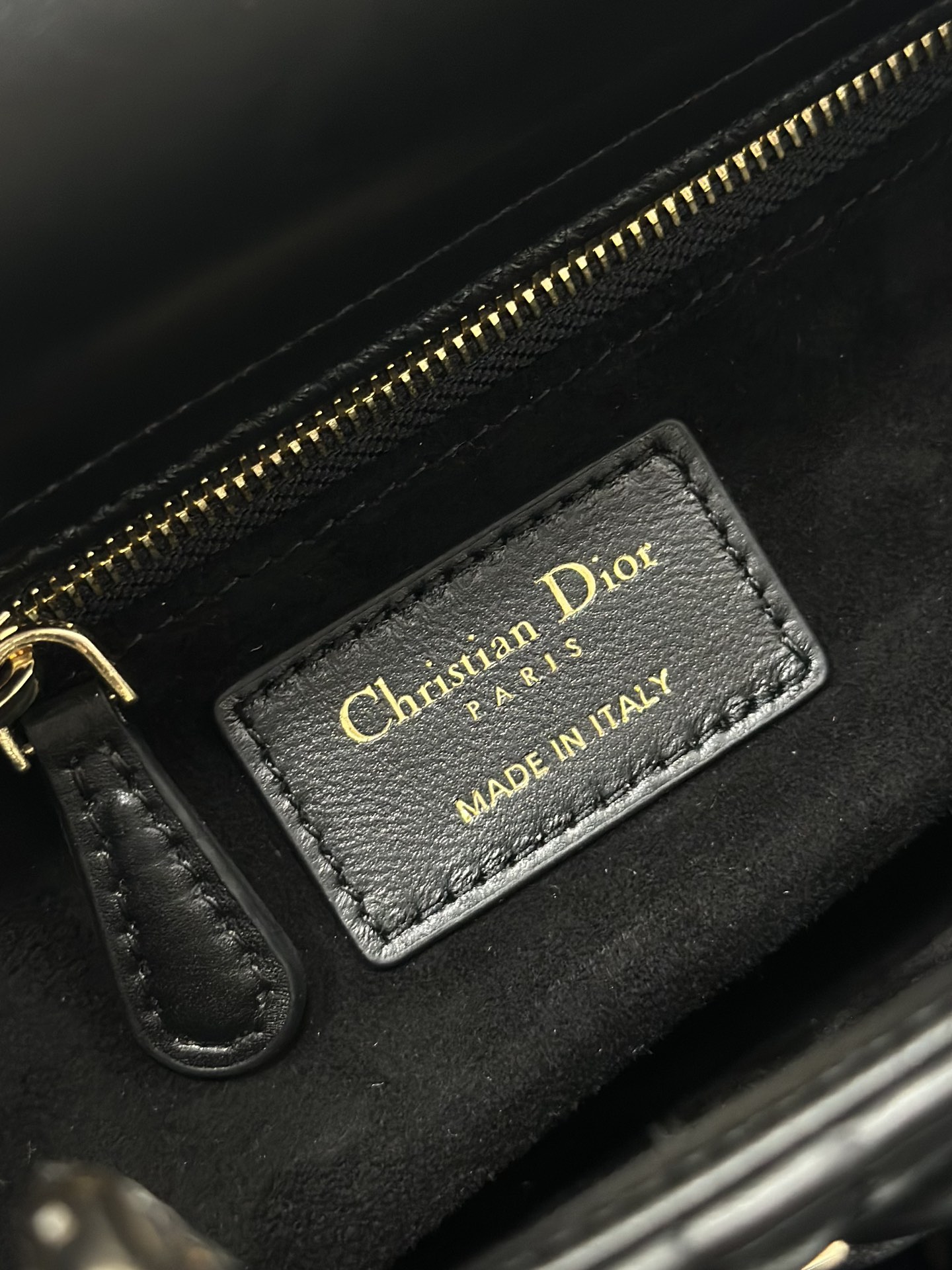 Small Lady Dior Bag Black Lambskin with Dragonfly Nail